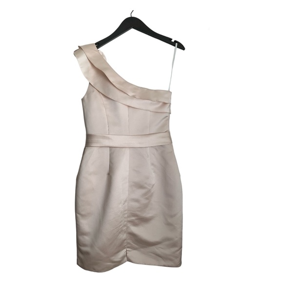 Bari Jay Dress - Formal Gown - Size 8 - Cream One Shoulder - Picture 2 of 7